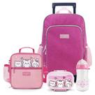 Kit Infantil 4pçs - Bolsa Térmica, Pote P/ Lanche 400ml, Garrafa 460ml E Mochila De Carrinho