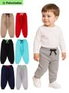 Kit Infantil 5 Calças de Moletom Peluciado bebê Menino Masculino conforto e estilo calças para bebês
