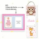 Kit Infantil Bebê com Placa de Porta Maternidade e Porta Retrato com Oração do Santo Anjo do Senhor