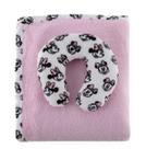 Kit Infantil Bebê Manta e Almofada Disney Baby Minnie e Mickey Jolitex