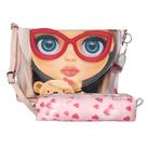 Kit Infantil Bolsa e Estojo Menina Com Óculos Vermelho, Magicc Bolsas Kit Infantil Bolsa e Estojo Menina Com Óculos Vermelho, Magicc Bolsas