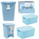 Kit Infantil Cesto 30L Caixa 3,5L+7L Lixeira 6L Kit 3x1 Azul Kit Infantil Cesto 30L Caixa 3,5L+7L Lixeira 6L Kit 3x1 Azul