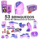 Kit Infantil Comida Geladeira Fogão Microondas Panela 53p