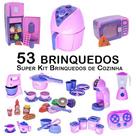 Kit Infantil Comida Geladeira Fogão Microondas Panela 53p