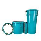 Kit Infantil de Percussão Gopinho - Pandeiro Iniciante de 8 Polegadas, Rebolo, Reco-Reco de 4 Molas e Repique de Mão