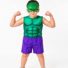 Kit Infantil Fantasia Hulk Super Herói Menino P