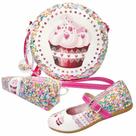 Kit Infantil Feminino Sapatilha, Bolsa e Estojo Cup Cake, Magicc Kids