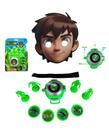 Kit Infantil Máscara Realista Ben 10 + Omnitrix Lança Disco