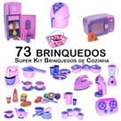 Kit Infantil Mercado Geladeira Fogão Microondas Ferro 73p