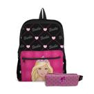 Kit Infantil Mochila E Estojo Com Bolso Tema Boneca Rosa Para Meninas Estilosas