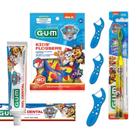 Kit Infantil Patrulha Canina GUM Escova c/ Luz + Gel Dental + Flosser