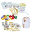 Kit Infantil Princesa Jantar Copo Fruta Legume Talheres 35pç