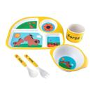 Kit Infantil Refeição Cavalinho Fibra de Bambu 5 peças