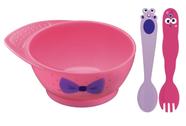 Kit Infantil Tramontina 3 Peças Monster Baby Rosa