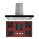 Kit Infinity Fischer: Coifa 90 cm e Cooktop 5B Vermelho