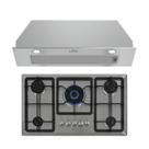 Kit Infinity Fischer: Coifa de Embutir e Cooktop a Gás 5B Inox