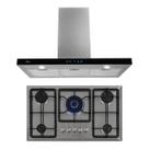 Kit Infinity Fischer: Coifa de Parede 90 cm e Cooktop 5B Inox