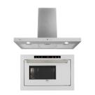 Kit Infinity Fischer: Coifa de Parede Touch Screen 90 cm e Microondas 25L