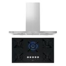 Kit Infinity Fischer: Coifa Ilha e Cooktop 5B Preto