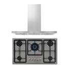 Kit Infinity Fischer: Coifa Ilha e Cooktop a Gás 5B Inox