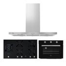 Kit Infinity Fischer: Forno Preto Coifa Ilha Cooktop 5B Duo