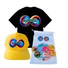 Kit Infinity Yellow Camisa e Boné para Atipicos - Diferente é ser Você