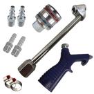 Kit Inflador Engate Rápido Bico De Limpeza Compressor