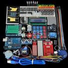 Kit Inicial Arduino Uno R3 Com Placa De Montagem, Motor De Passo, Servo, LCD 1602 E Fios Jumper