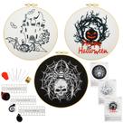 Kit inicial de bordado Armindou Halloween para adultos com argola