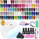 Kit inicial de esmaltes em gel JODSONE com luz UV de 60 cores