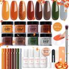 Kit inicial de pó Dip Nails AZUREBEAUTY, cinza ácer, verde sálvia