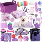 Kit inicial de suprimentos para cachorros Abbylike Purple, 50 unidades para cães pequenos
