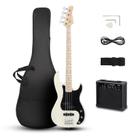 Kit inicial de tamanho completo para guitarra baixo Ktaxon de 4 cordas com AMP de 20 W
