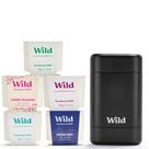 Kit inicial: desodorante recarregável Wild The Full Monty, preto