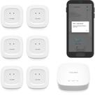 Kit inicial doméstico inteligente YoLink Hub e sensor de vazamento de água x6