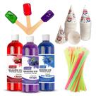 Kit inicial Snow Cone Concession Essentials com xaropes e xícaras