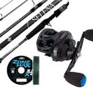 Kit Iniciante Carretilha Albatroz M21 Vara Selena 1,68m 14lb Linha