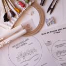Kit iniciante completo para Bordar Risco desenho e Tutorial Desenho:Frida Kahlo
