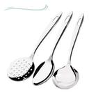 Kit Inox 3 Talheres- Concha/escumadeira/colher