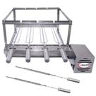 Kit Inox Churrasqueira Gira 4 Espetos Giratório Brasa Grill+ 2 Espetos Picanha