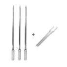 Kit Inox Espeto Espada 50cm E Pegador De Carnes, Churrasco