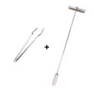 Kit Inox Pegador Carnes E Rodo Limpeza, Churrasqueira Fornos