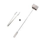 Kit Inox Pegador Carnes, Vassoura Piaçava, Churrasco, Pizza