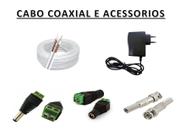 Kit instalação 2 cameras cftv cabo , fonte e conectores
