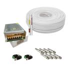 Kit Instalação 4Câmeras +Fonte10A- 30 Conectores eCabo100M