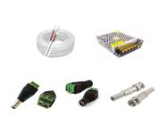 Kit instalação 7 cameras cftv cabo , fonte e conectores