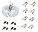 Kit Instalação 8 Câmeras De Segurança Cabo Cftv E Conectores