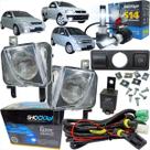 Kit instalação completa farol de milha gm chevrolet meriva montana e corsa de 2003 à 2011 botão modelo original + lâmpada led s14