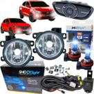 Kit instalação completo farol de milha linha fiat argo e cronos 2017 à 2021 botão mod. original + lâmpada super branca