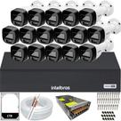 Kit Intelbras 16 Câmeras Segurança VHD 3220b Microfone Audio Full Color 1080p Dvr 3116c 1TB